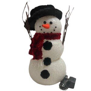 NEW Trim A Home Beaded Snowman With Color Changing Light Vintage Christmas Decor